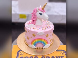 Pink Unicorn Rainbow Birthday Cake in Lahore