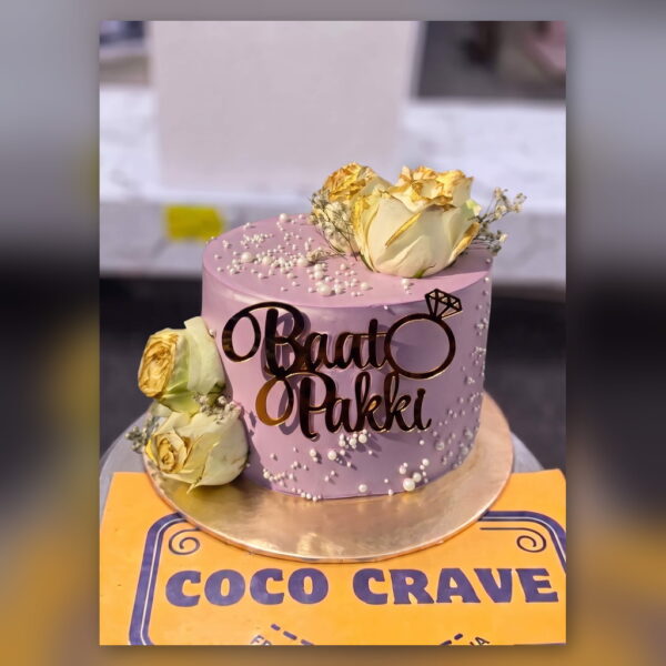 Purple Baat Pakki Cake with Roses in Lahore — delivered in Lake City, Lahore
