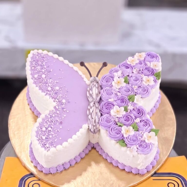 Purple Butterfly Shaped Cake in Lahore