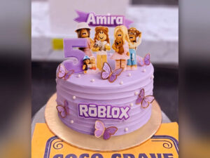 Purple Roblox Doll Birthday Cake in Lahore