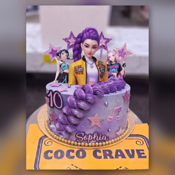 Purple Rockstar Girl Cake in Lahore — delivered in Lahore Cake Delivery Dha, Lahore