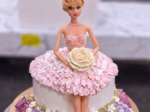 Purple Rosette Doll Cake in Lahore