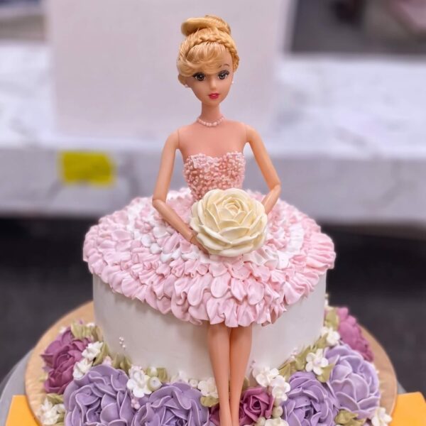 Purple Rosette Doll Cake in Lahore — delivered in Lake City, Lahore
