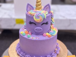 Purple Sleeping Unicorn Birthday Cake in Lahore