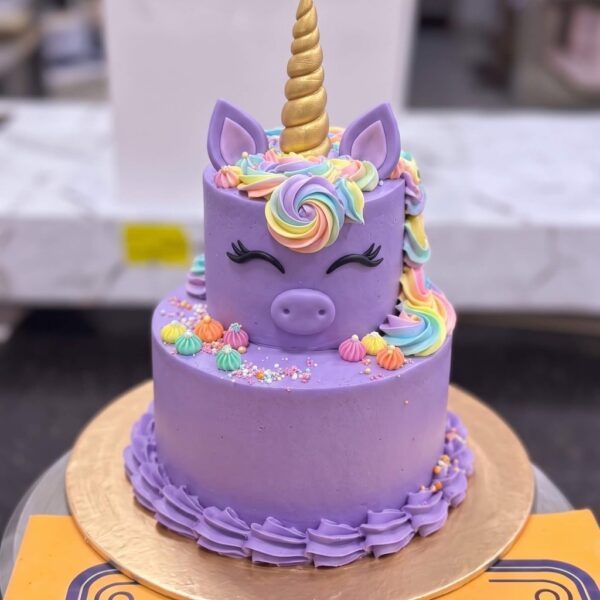 Purple Sleeping Unicorn Birthday Cake in Lahore — delivered in Lake City, Lahore