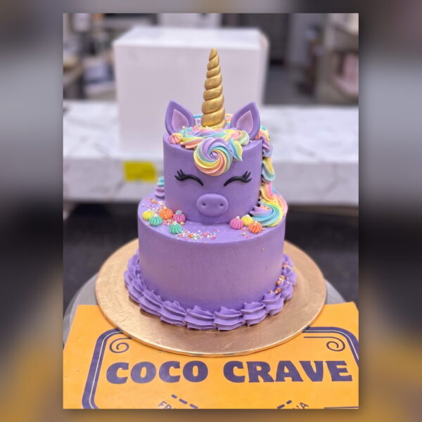 Purple Sleeping Unicorn Birthday Cake in Lahore — delivered in Lake City, Lahore