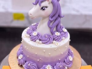 Purple Unicorn Figure Birthday Cake in Lahore