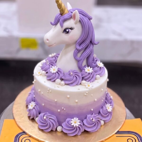 Purple Unicorn Figure Birthday Cake in Lahore — delivered in Gulberg, Lahore