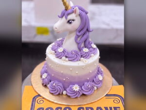 Purple Unicorn Figure Birthday Cake in Lahore