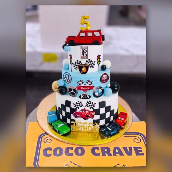 Racing Cars Red and White Cake in Lahore — delivered in Lahore