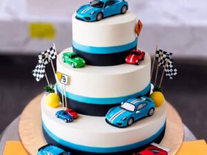 Racing Cars Three Tier Cake in Lahore