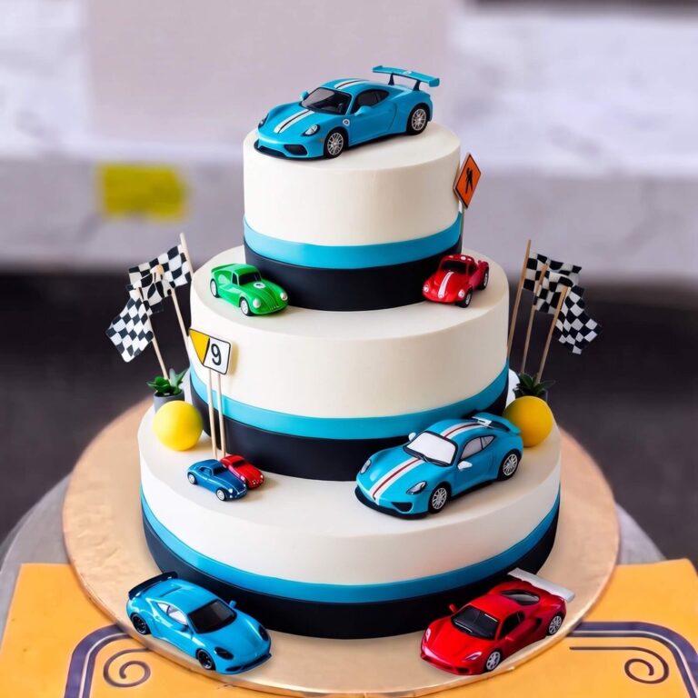 Racing Cars Three Tier Cake in Lahore