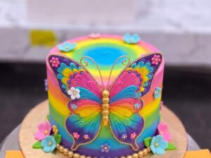 Rainbow Butterfly Birthday Cake in Lahore