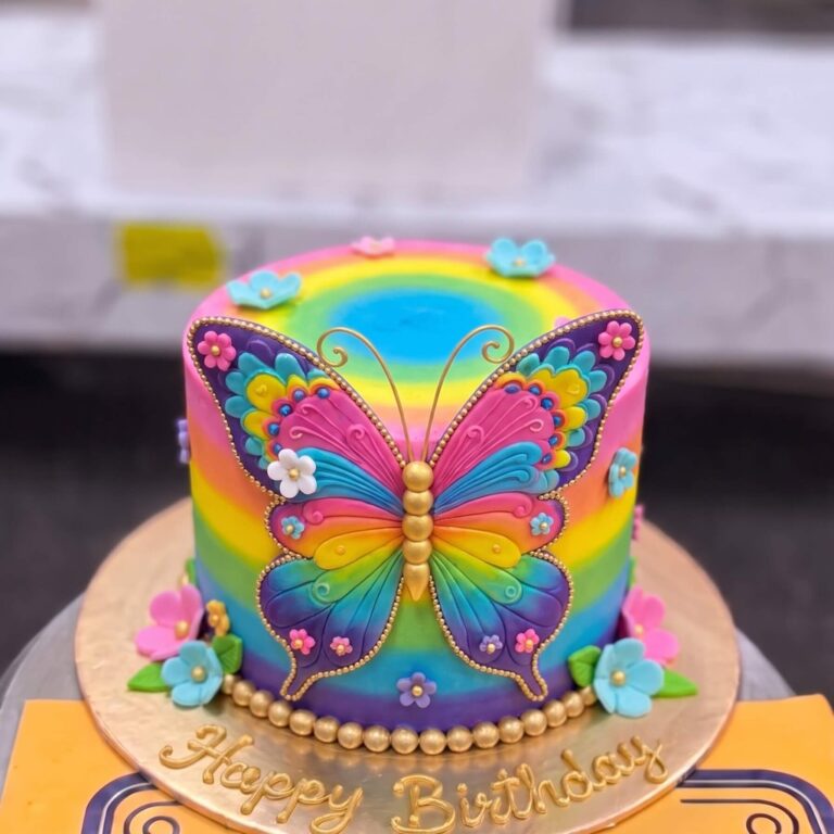 Rainbow Butterfly Birthday Cake in Lahore