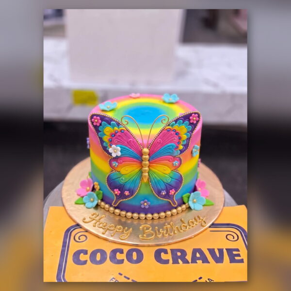 Rainbow Butterfly Birthday Cake in Lahore — delivered in Lahore