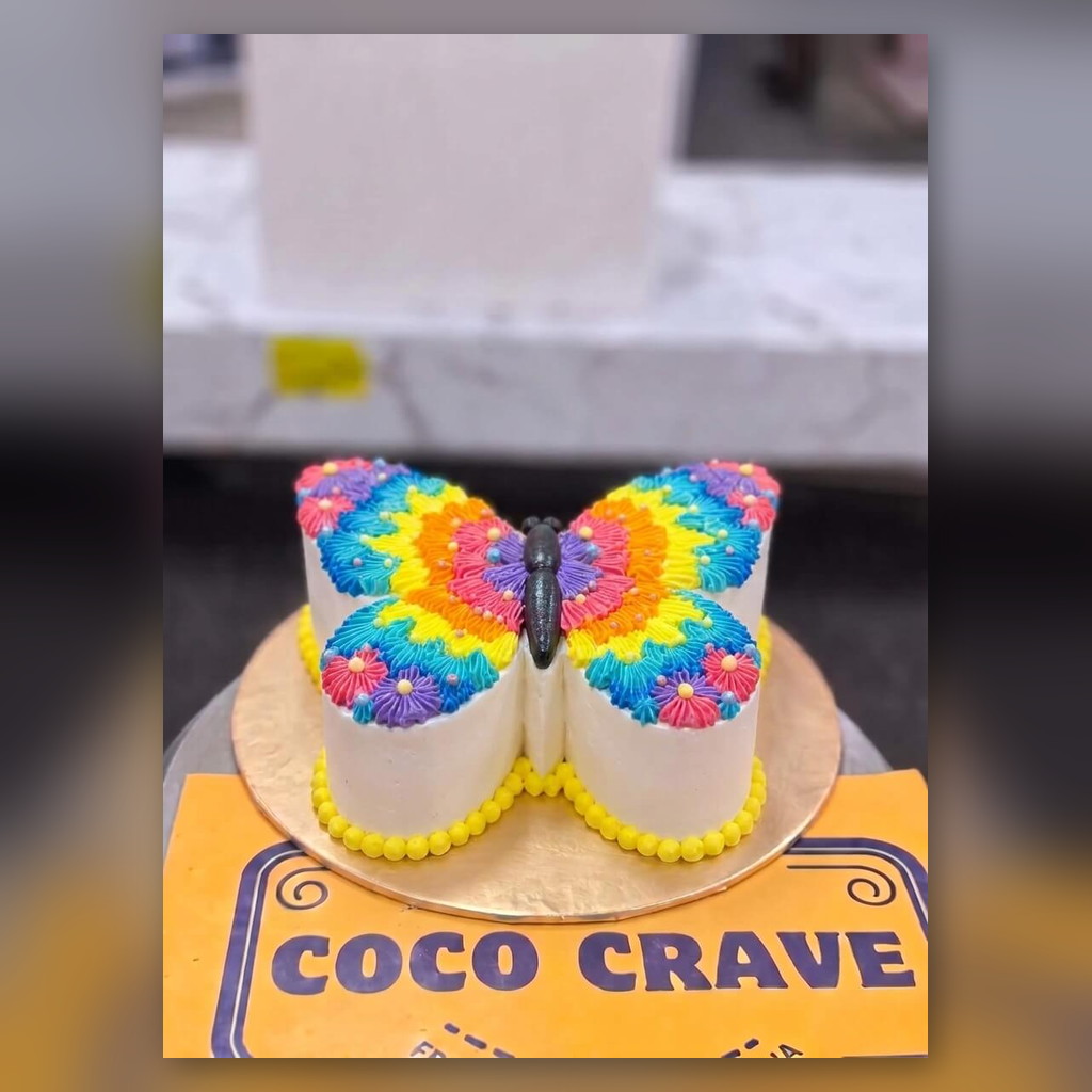 Rainbow Butterfly Pair Cake in Lahore Rainbow Butterfly Pair Cake in Lahore — CocoCrave.pk Lahore