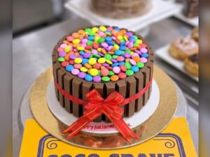 Rainbow Candy KitKat Barrel Cake in Lahore