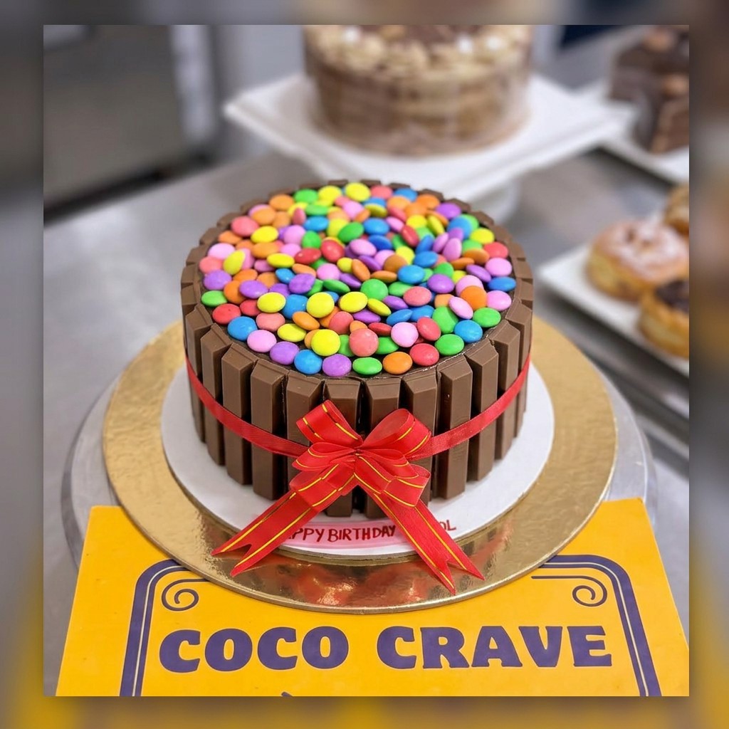 Rainbow Candy KitKat Barrel Cake in Lahore Rainbow Candy KitKat Barrel Cake in Lahore — CocoCrave Lahore