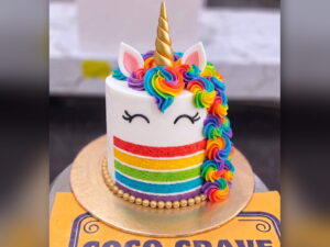Rainbow Stripe Unicorn Cake in Lahore — delivered in Lake City, Lahore