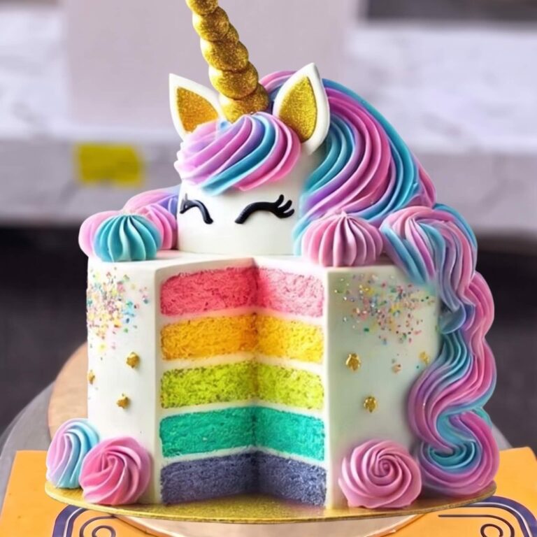Rainbow Unicorn Cutaway Cake in Lahore