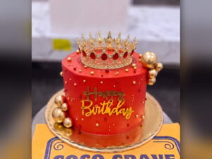 Red Ombre Crown Cake in Lahore — CocoCrave.pk Lahore