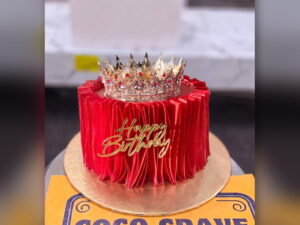 Red Ruffle Crown Cake in Lahore — CocoCrave.pk Lahore