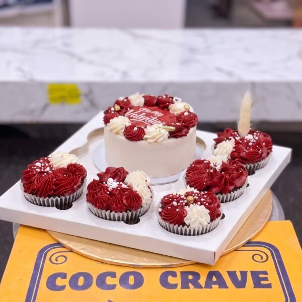 Red Velvet Cake and Matching Cupcake Platter in Lahore — delivered in Lahore