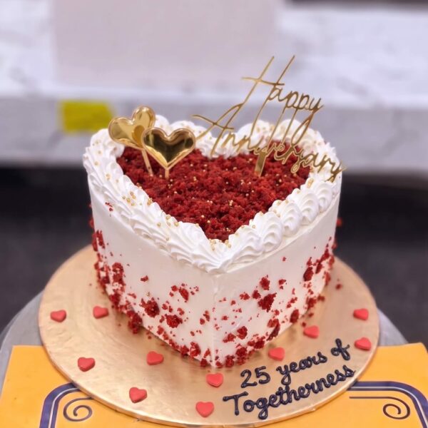 Red Velvet Heart Anniversary Cake in Lahore — delivered in Sabzazar, Lahore