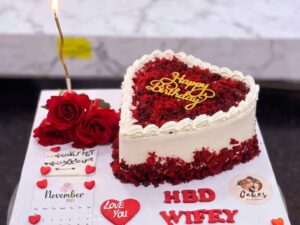 Red Velvet Heart Cake for Wife in Lahore