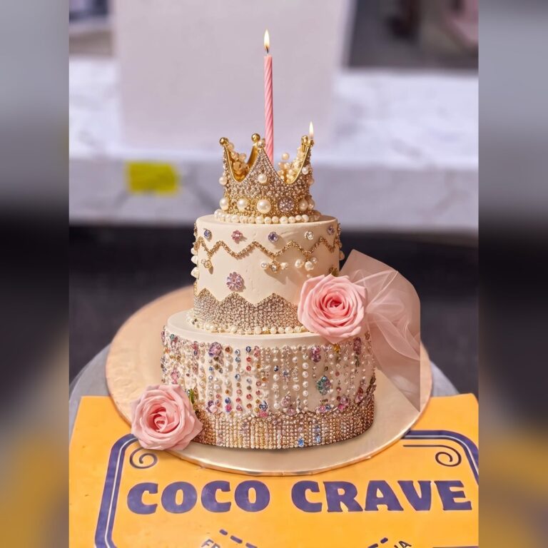 Rhinestone Two Tier Crown Cake in Lahore