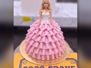Ruffle Layer Barbie Doll Cake in Lahore