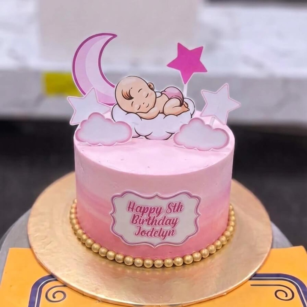 Sleeping Baby Moon and Stars Cake in Lahore Sleeping Baby Moon and Stars Cake by CocoCrave.pk in Lahore