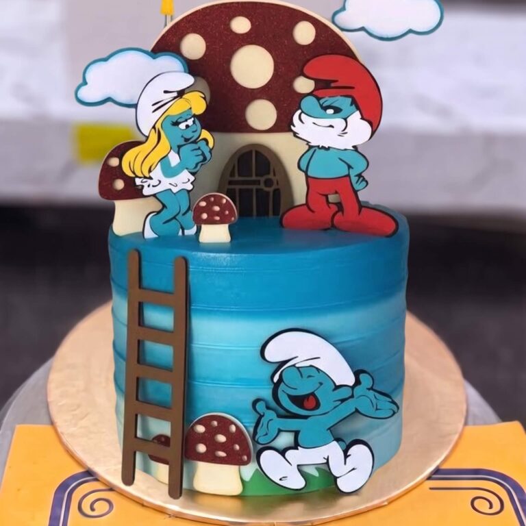 Smurfs Mushroom House Cake in Lahore