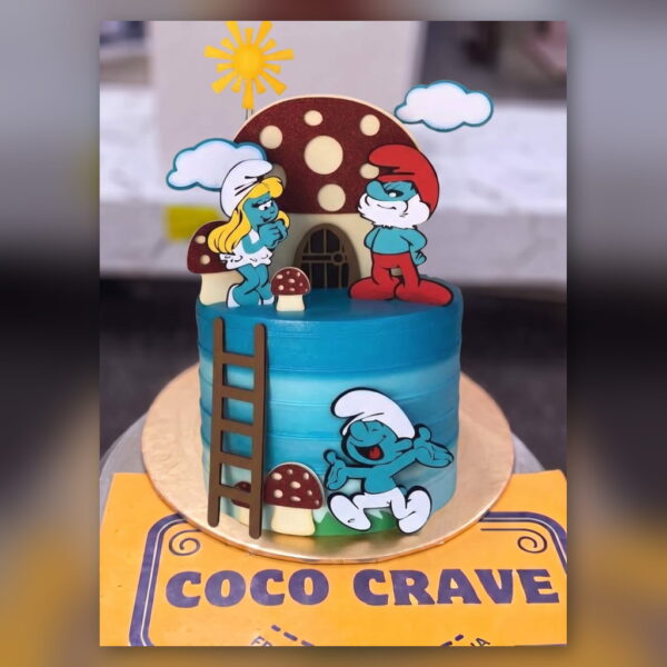 Smurfs Mushroom House Cake in Lahore — delivered in Sabzazar, Lahore