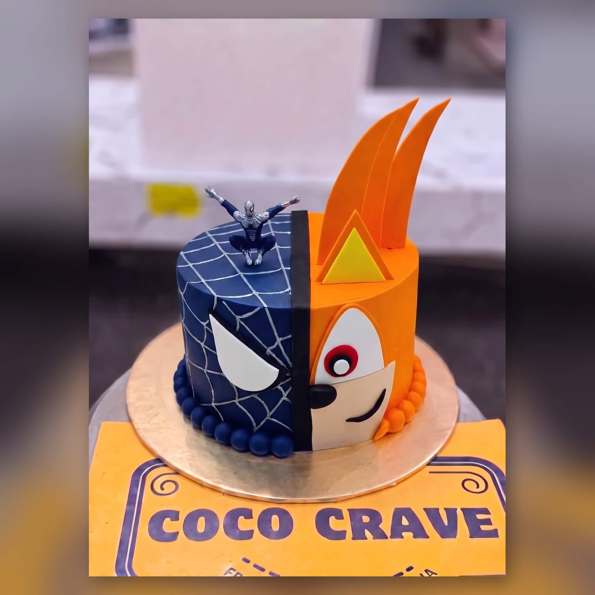 Sonic and Shadow Split Face Birthday Cake Design 2 in Lahore Sonic and Shadow Split Face Birthday Cake Design 2 in Lahore — CocoCrave Lahore
