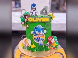 Sonic Friends Green Fourth Birthday Cake in Lahore