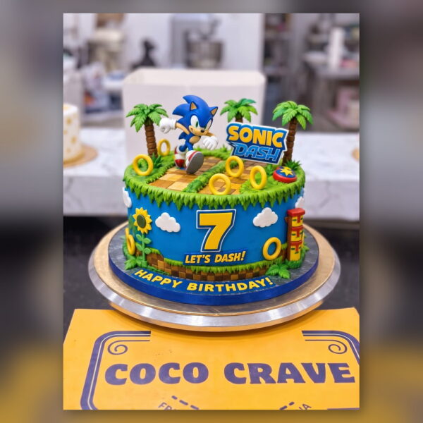 Sonic Palm Tree Birthday Cake in Lahore — delivered in Eme Society, Lahore