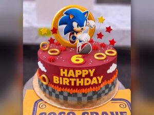 Sonic Red and Blue Birthday Cake in Lahore
