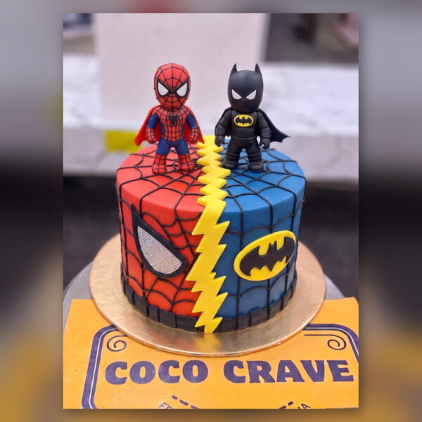 Spiderman and Batman Cake in Lahore — delivered in Lahore Cake Delivery Dha, Lahore