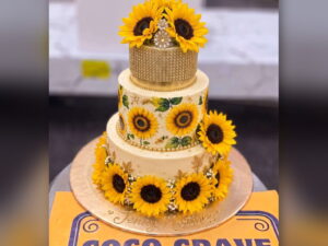 Sunflower Three Tier Cake in Lahore