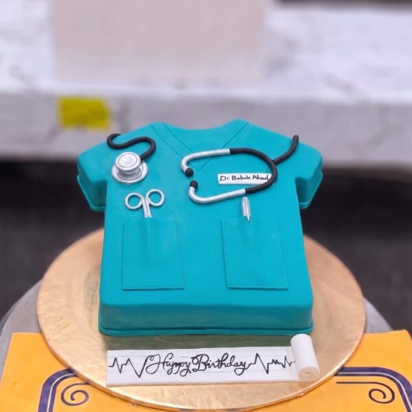 Teal Nurse Scrubs Cake in Lahore — delivered in Lahore
