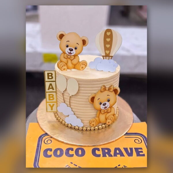 Teddy Bear Hot Air Balloon Baby Cake in Lahore — delivered in Lahore