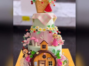 Three Tier Fairy House Cake in Lahore