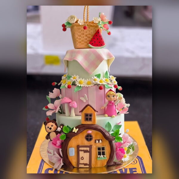 Three Tier Fairy House Cake in Lahore — delivered in Lahore