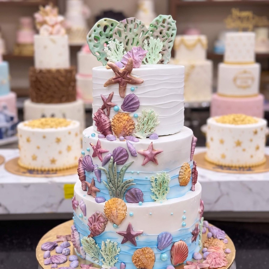 Three Tier Mermaid Under the Sea Cake in Lahore Three Tier Mermaid Under the Sea Cake by CocoCrave.pk in Lahore