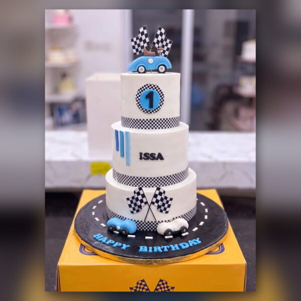 Three Tier Racing Car Cake in Lahore — delivered in Lahore