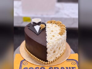 Tuxedo and Gown Chocolate Wedding Cake in Lahore