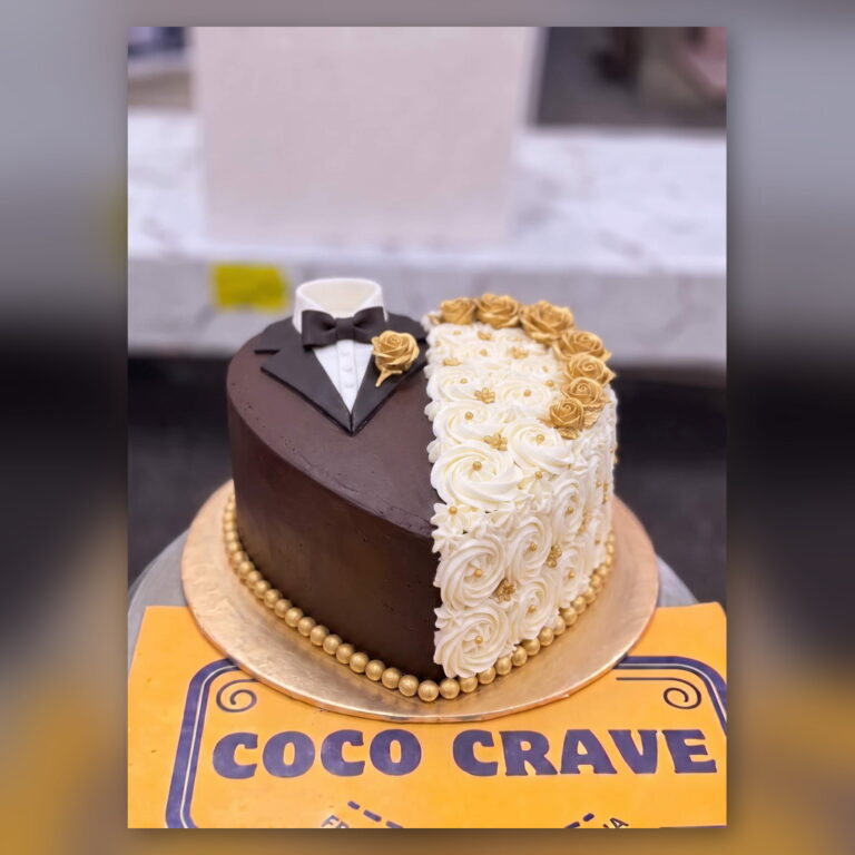 Tuxedo and Gown Chocolate Wedding Cake in Lahore