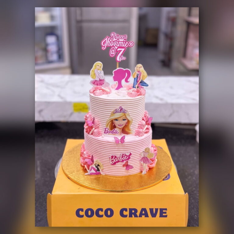 Two Tier Barbie Cake with Butterflies in Lahore