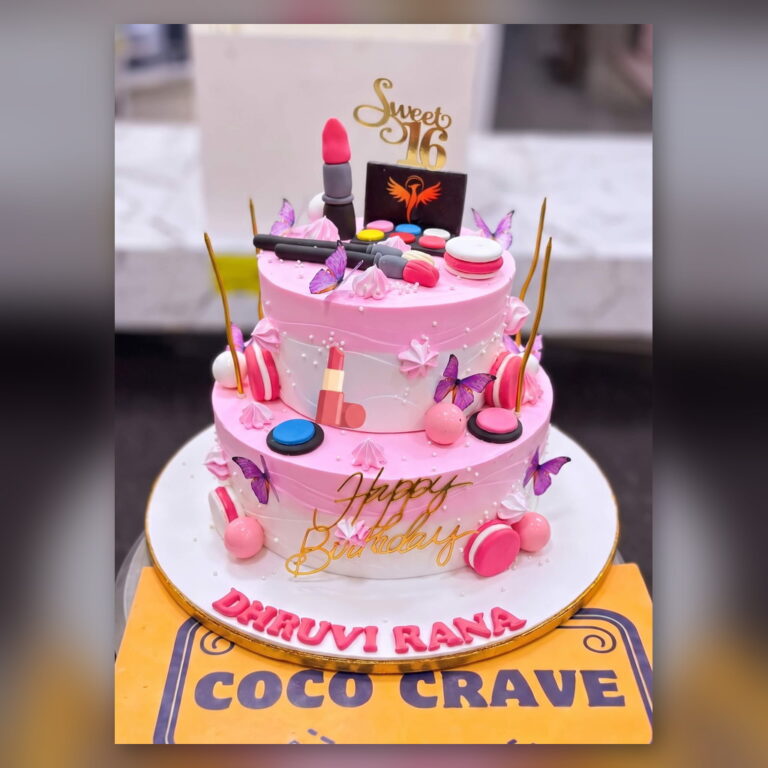 Two Tier Barbie Makeup Cake in Lahore